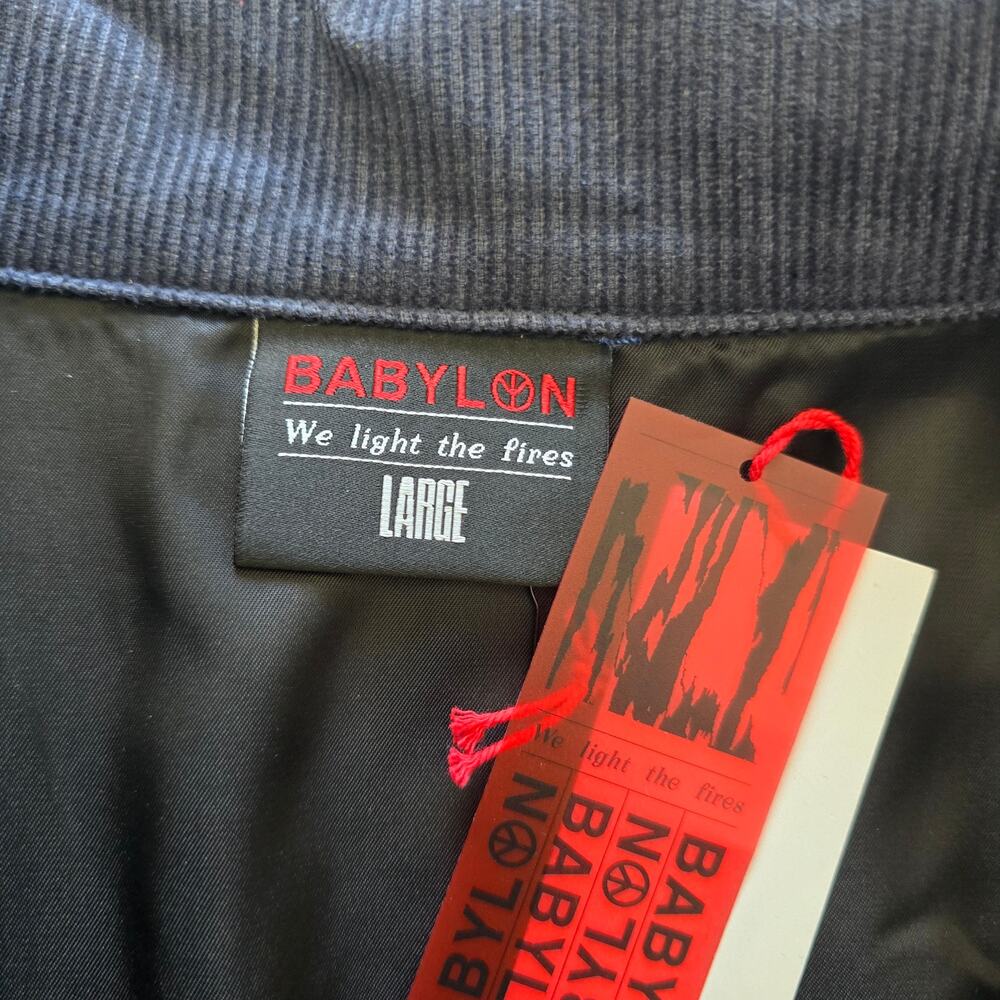 *NWT Mens Babylon LA Work Chore Coat Jacket Size L Black Canvas Corduroy - Picture 7 of 12